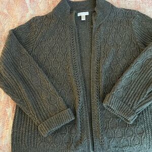 Charter Club Dark Gray Zip-Up Sweater